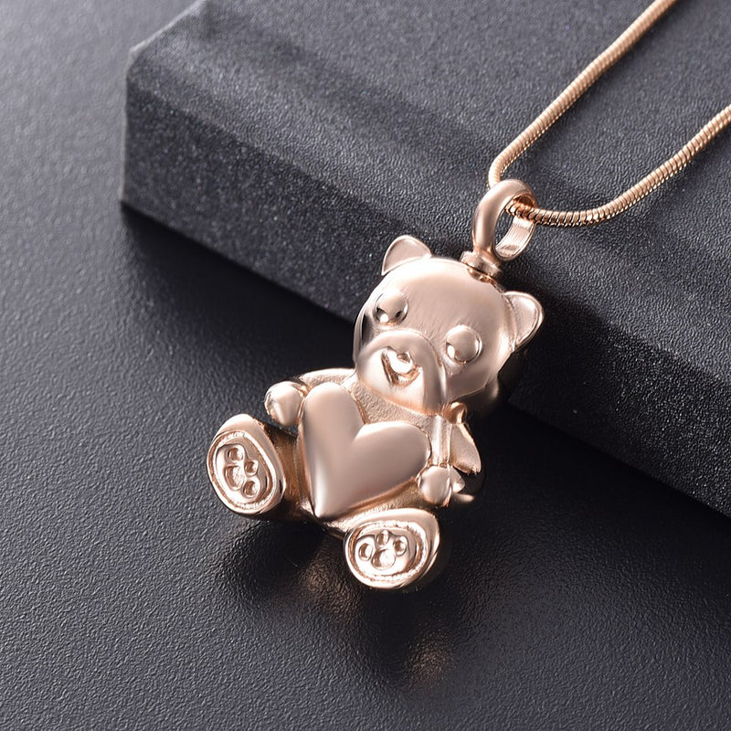 Teddy Bear Cremation Necklace