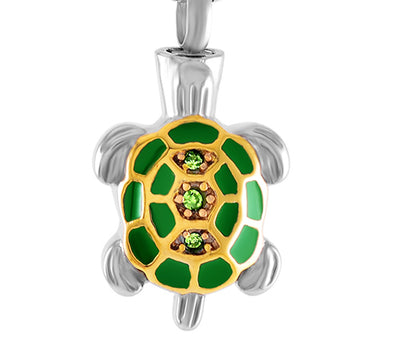 Crystal Turtle Cremation Necklace