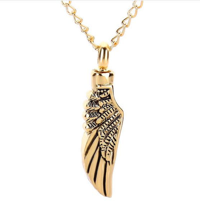 Gold Angel Wing Urn Necklace