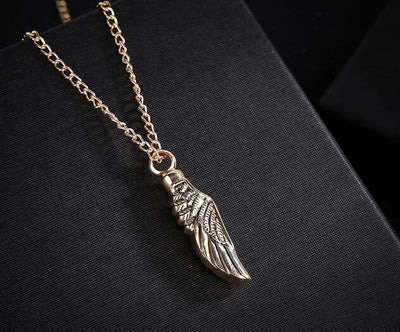 Gold Angel Wing Urn Necklace