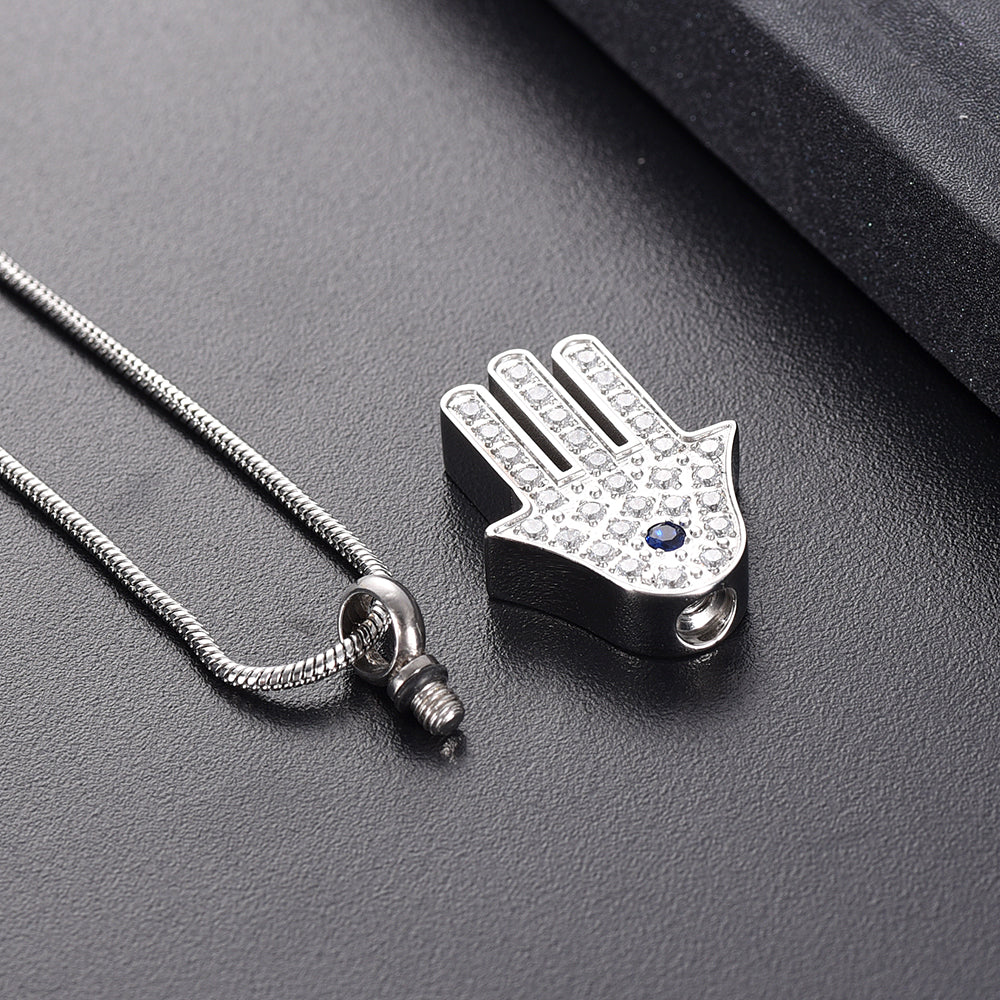 Hamsa Hand Cremation Necklace – Funeral Direct
