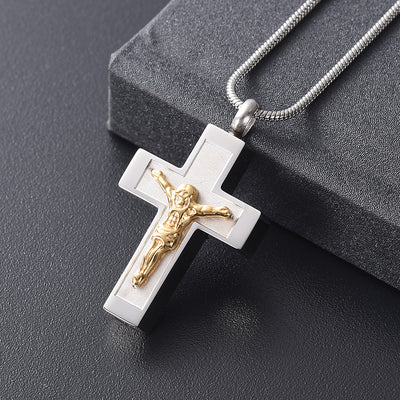 Jesus Cross Cremation Necklace