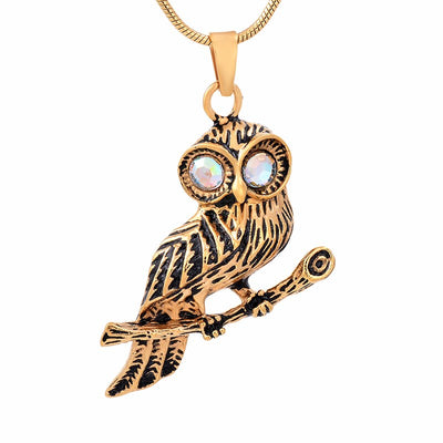 Perched Owl Urn Necklace