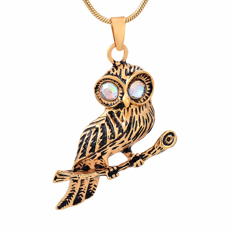 Perched Owl Urn Necklace