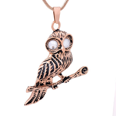 Perched Owl Urn Necklace