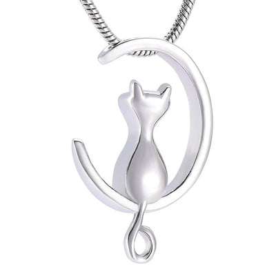 Sitting Cat Cremation Necklace