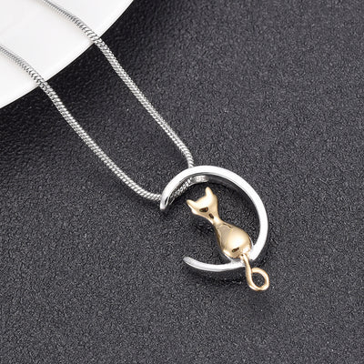 Sitting Cat Cremation Necklace