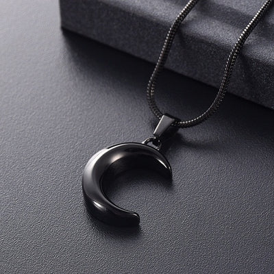 Crescent Moon Cremation Urn Necklace