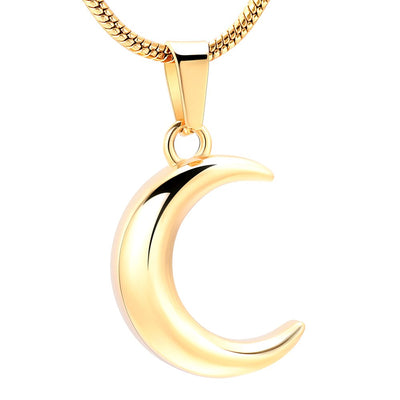 Crescent Moon Cremation Urn Necklace