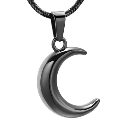 Crescent Moon Cremation Urn Necklace