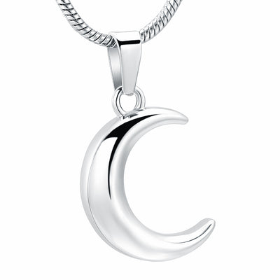 Crescent Moon Cremation Urn Necklace