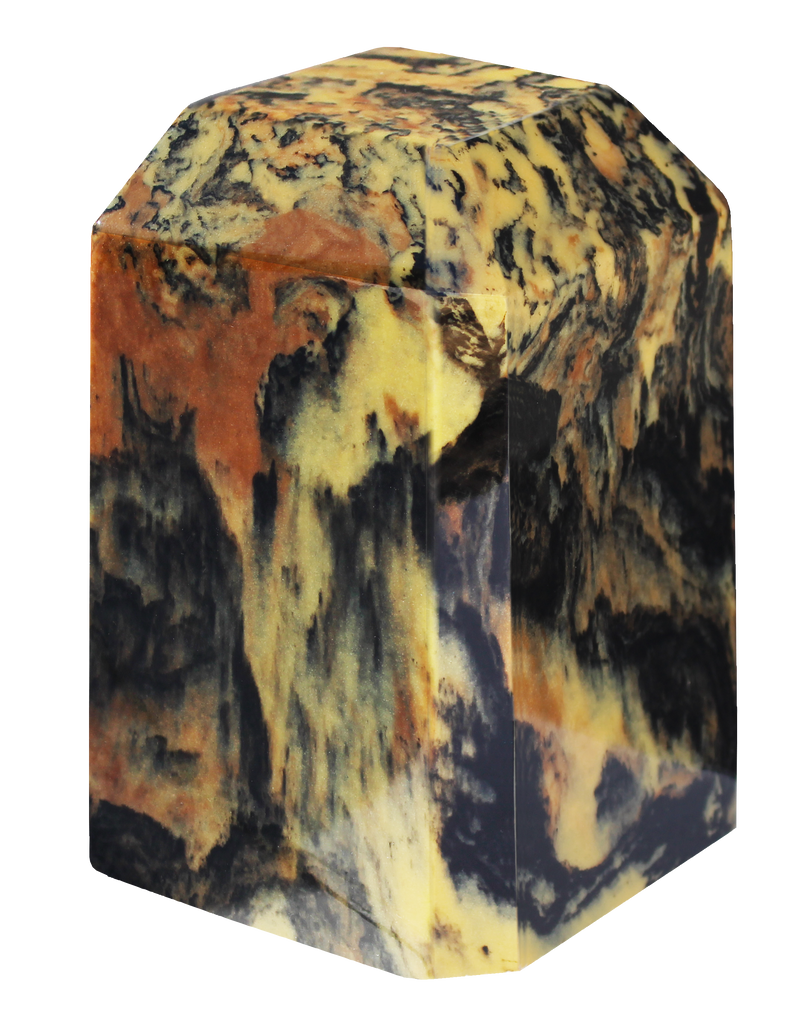 Antique Gold Keepsake Square Cultured Marble Urn