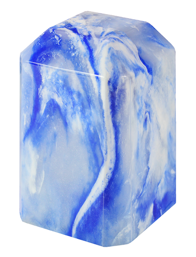 Blue Onyx Keepsake Square Cultured Marble Urn