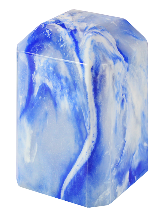 Blue Onyx Keepsake Square Cultured Marble Urn