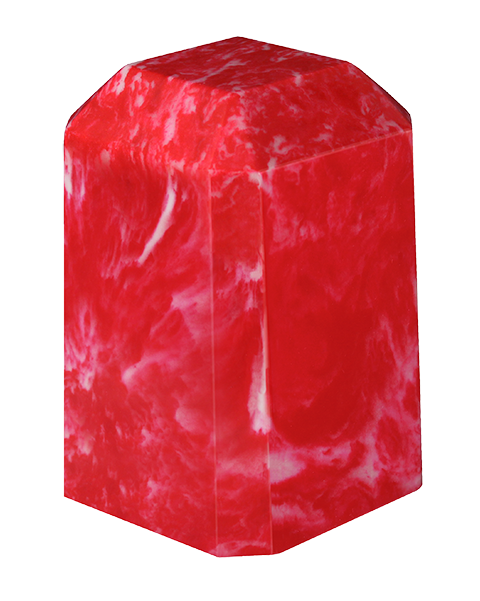 Cherry Red Keepsake Square Cultured Marble Urn
