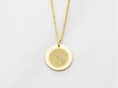 Perfectly Round Disc Fingerprint Necklace