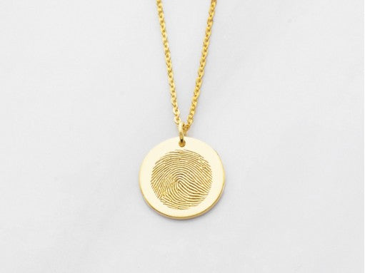 Perfectly Round Disc Fingerprint Necklace