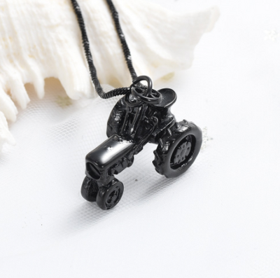 Tractor Cremation Necklace