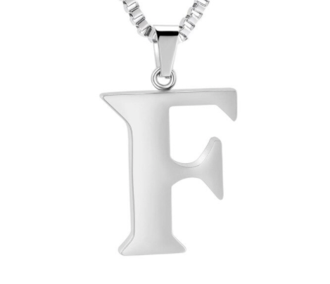 Letter Cremation Necklace