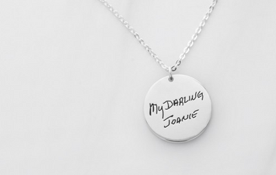 Disc Signature Pendant Necklace funeral direct