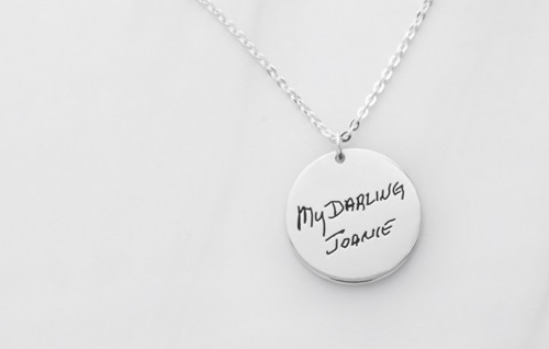 Disc Signature Pendant Necklace funeral direct