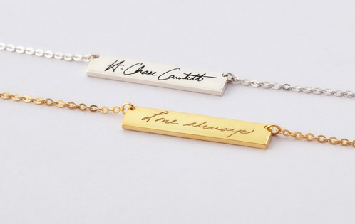 Bar Signature Pendant Necklace Funeral Direct