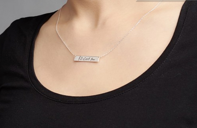 Bar Signature Pendant Necklace Funeral Direct