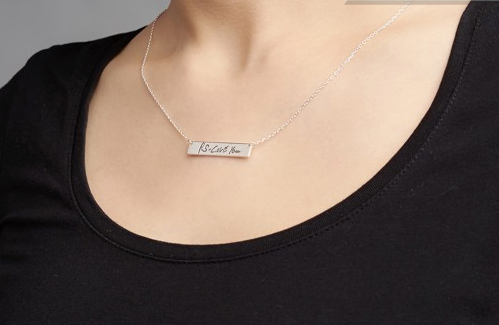 Bar Signature Pendant Necklace Funeral Direct