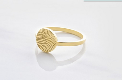 Engraved Face Fingerprint Ring