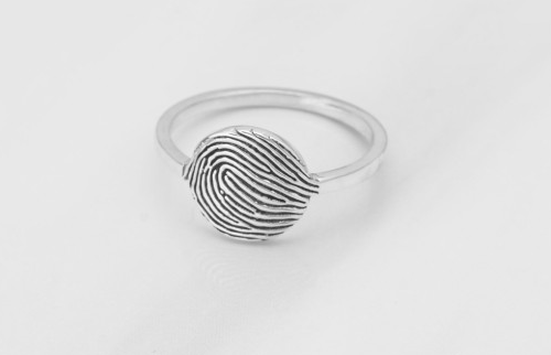Engraved Face Fingerprint Ring