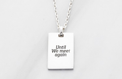 Rectangular Thumbprint Memorial Necklace