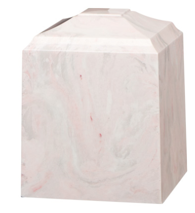 Pink Cultured Marble Cremation Urn