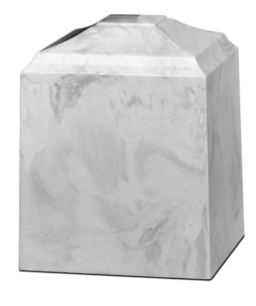 White Carrera Cultured Marble Cremation Urn