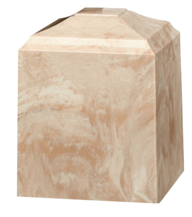 Creme Mocha Cultured Marble Cremation Urn