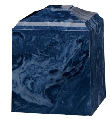 Navy Blue Cultured Marble Cremation Urn