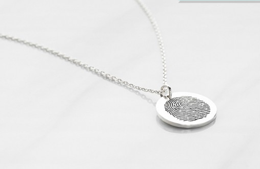 Perfectly Round Disc Fingerprint Necklace