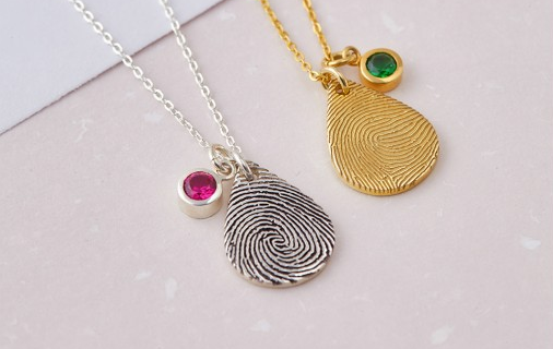 Teardrop Fingerprint Necklace