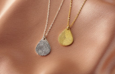 Teardrop Fingerprint Necklace