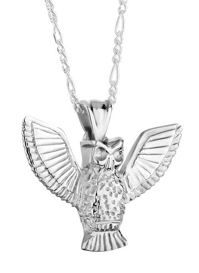 Sterling Silver Owl Urn Necklace