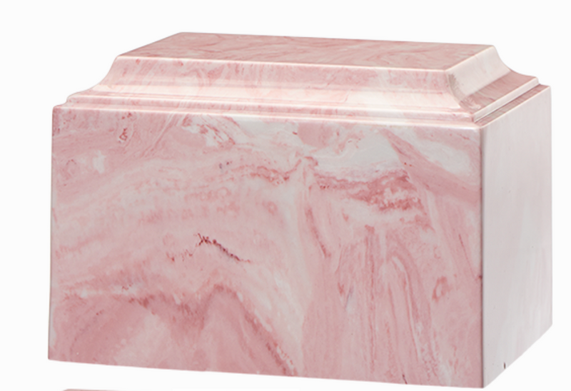 Pink Tuscany Cultured Marble Cremation Urn