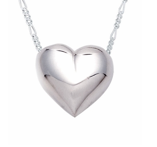 Traditional Sterling Silver Heart Cremation Necklace