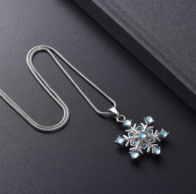 Crystal Snowflake Cremation Urn Necklace