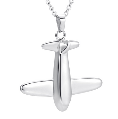 Soaring Airplane Cremation Necklace