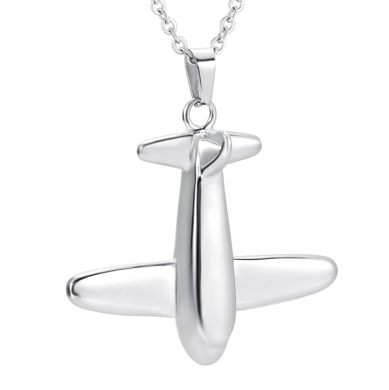 Soaring Airplane Cremation Necklace