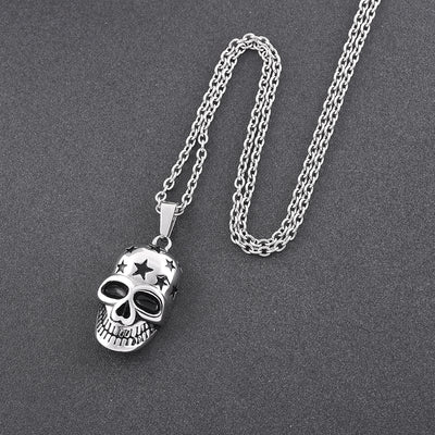 Stars and Skull Cremation Necklace
