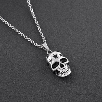 Stars and Skull Cremation Necklace