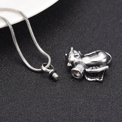 Sleeping Angel Cat Cremation Necklace