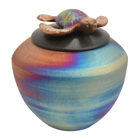 Turtle Raku Cremation Urn