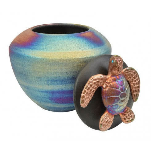 Turtle Raku Cremation Urn