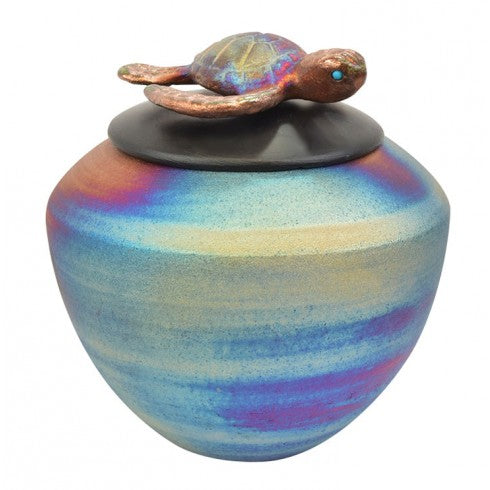 Turtle Raku Cremation Urn